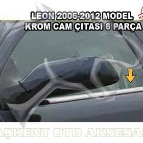 Seat Leon 2006-2012 Paslanmaz Çelik 6 Parça Krom Cam Çıtası