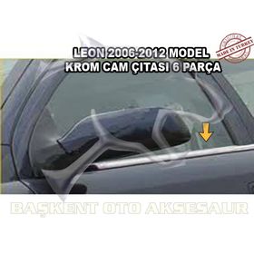 Seat Leon 2006-2012 Paslanmaz Çelik 6 Parça Krom Cam Çıtası