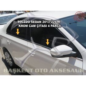 Seat Toledo Sedan 2013 Üzeri 4 Parça Krom Cam Çıtası