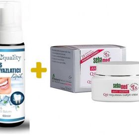 Sebamed Q10 Anti Age 50 ml Yaşlanma Karşıtı Yüz Kremi+E2'Quality E2'quality Diş Beyazlatıcı Köpük