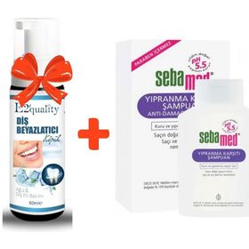 Sebamed Repair 200 ml Onarıcı Saç Bakım Şampuanı + E2quality 60 ml Diş Beyazlatıcı Köpük Seti