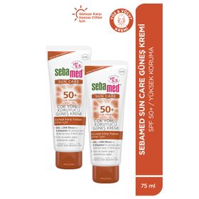 Sebamed Sun Care UVA/UVB Filtresi E Vitamini Üçlü Yüksek Koruma SPF50 2x75 ml Çok Yönlü Güneş Kremi