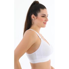 Seboteks 1010 Beyaz Telsiz Kapsız Lastikli Pamuklu Penye Toparlayıcı Minimizer Sütyen