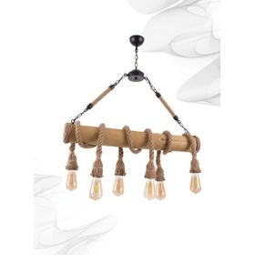 Sedef Avize 9055-6AHSAP 6'li Kahverengi Ahşap Avize