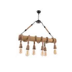 Sedef Avize 9055-6AHSAP 6'li Kahverengi Ahşap Avize