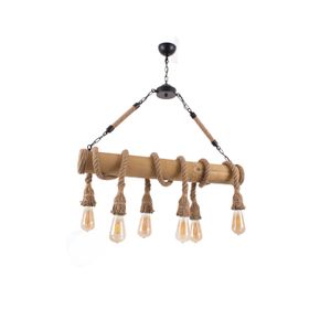 Sedef Avize 9055-6AHSAP 6'li Kahverengi Ahşap Avize