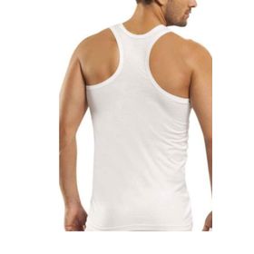 Sedef Yıldızı Beyaz Pamuklu 3`lü Paket İç Giyim Erkek Spor Atlet
