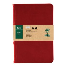 Sedir Defter Çam Serisi Kırmızı 9x14 cm Çizgili Defter
