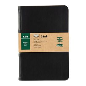 Sedir Defter Çam Serisi Siyah 9x14 cm Çizgili Defter