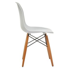 Seduna Eames Natural Beyaz Ahşap Ayaklı Sandalye
