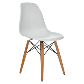 Seduna Eames Natural Beyaz Ahşap Ayaklı Sandalye