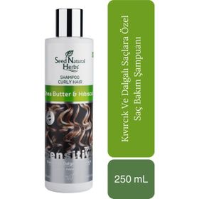 Seed Natural Herbs Shea Butter Hibiscus Kıvırcık ve Dalgalı Saçlara Özel 250 ml Saç Bakım Şampuanı