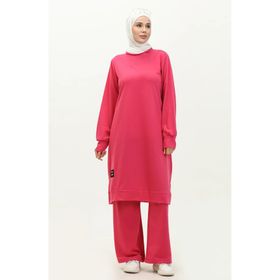 Sefamerve 0044-11 Fuşya Kadın Tunik Pantolon İkili Takım