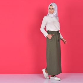 Sefamerve 0152-03 Cepli Spor Haki Yeşil Etek