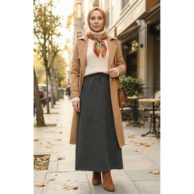 Sefamerve 0152-06 Koyu Antrasit Kadın Etek