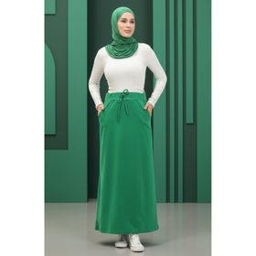 Sefamerve 0152-26 Zümrüt Yeşil Kadın Etek