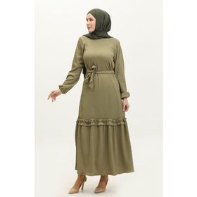 Sefamerve 0261-09 Haki Yeşil Kadın Elbise
