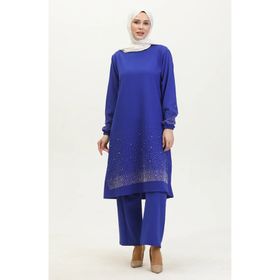 Sefamerve 0409-03 Saks Kadın Tunik Pantolon İkili Takım