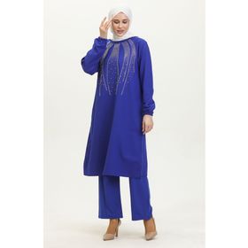 Sefamerve 0410-03 Saks Kadın Tunik Pantolon İkili Takım