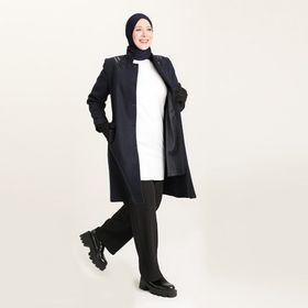 Sefamerve 0416-03 Lacivert Kadın Kaban