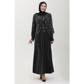 Sefamerve 0430-03 Siyah Yeşil Kadın Abiye Elbise