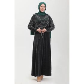 Sefamerve 0433-01 Siyah Yeşil Kadın Abiye Elbise