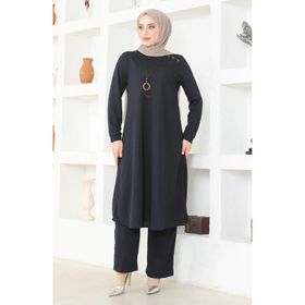 Sefamerve 0580-02 Lacivert Kadın Tunik Pantolon İkili Takım