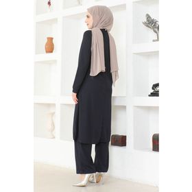 Sefamerve 0580-02 Lacivert Kadın Tunik Pantolon İkili Takım