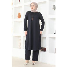 Sefamerve 0580-02 Lacivert Kadın Tunik Pantolon İkili Takım