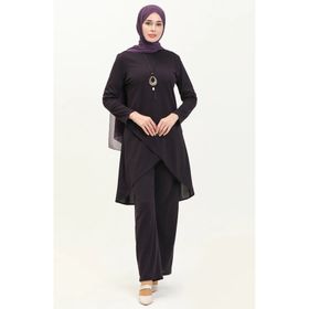 Sefamerve 0704-05 Mor Kadın Tunik Pantolon İkili Takım