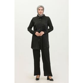 Sefamerve 11304-04 Siyah Kadın Tunik Pantolon İkili Takım