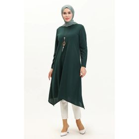 Sefamerve 2323-10 Zümrüt Yeşili Kadın Tunik