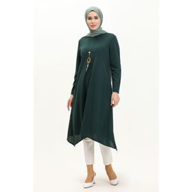 Sefamerve 2323-10 Zümrüt Yeşili Kadın Tunik