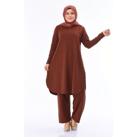Sefamerve 2655-03 Taba Kadın Tunik Pantolon İkili Takım