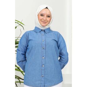 Sefamerve 30351-02 Lacivert Kadın Gömlek