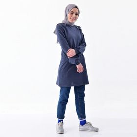 Sefamerve 3066-03 İndigo Tesettür Tunik