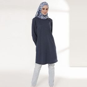 Sefamerve 3066-03 İndigo Tesettür Tunik