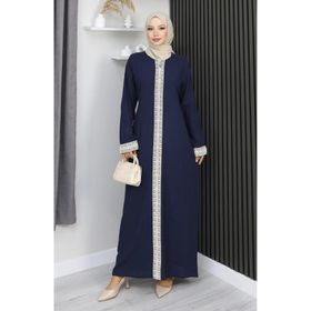 Sefamerve 3840-02 Lacivert Şile Bezi Elbise