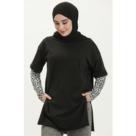 Sefamerve 4012-01 Siyah Kadın T-shirt