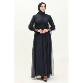 Sefamerve 5572-01 Lacivert Kadın Abiye Elbise