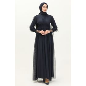 Sefamerve 5572-01 Lacivert Kadın Abiye Elbise