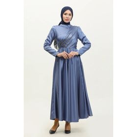 Sefamerve 5762-02 İndigo Kadın Abiye Elbise