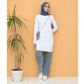 Sefamerve 6016-02 Beyaz Kadın Tunik