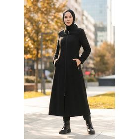 Sefamerve 612940-01 Siyah Kadın Kaban