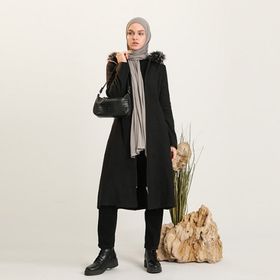 Sefamerve 612980-01 Siyah Kadın Kaban