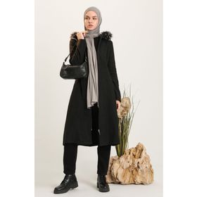 Sefamerve 612980-01 Siyah Kadın Kaban