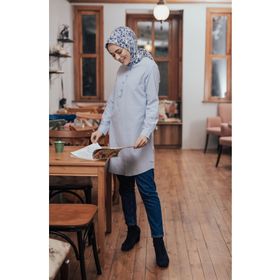 Sefamerve 6474-02 Mavi Kadın Tunik