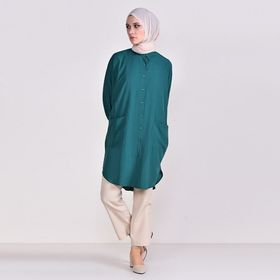 Sefamerve 6480-09 Zümrüt Yeşili Kadın Tunik