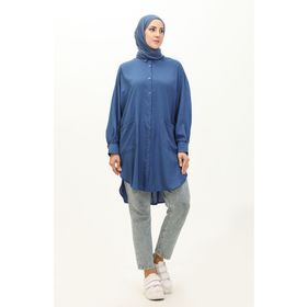 Sefamerve 6480-16 Açık Lacivert Kadın Tunik