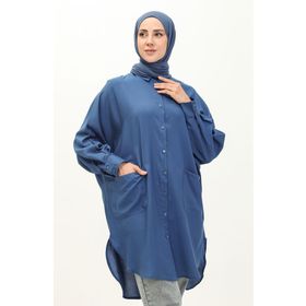 Sefamerve 6480-16 Açık Lacivert Kadın Tunik
